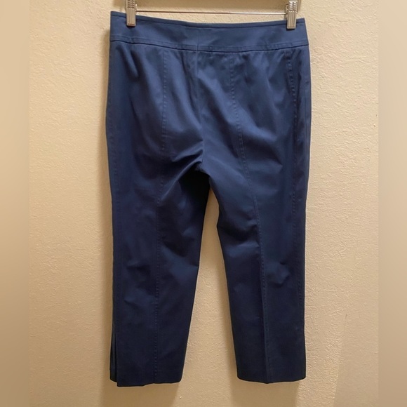 Akris Punto Blue Cropped Pleated Hem Pants Size 6 - Picture 6 of 8